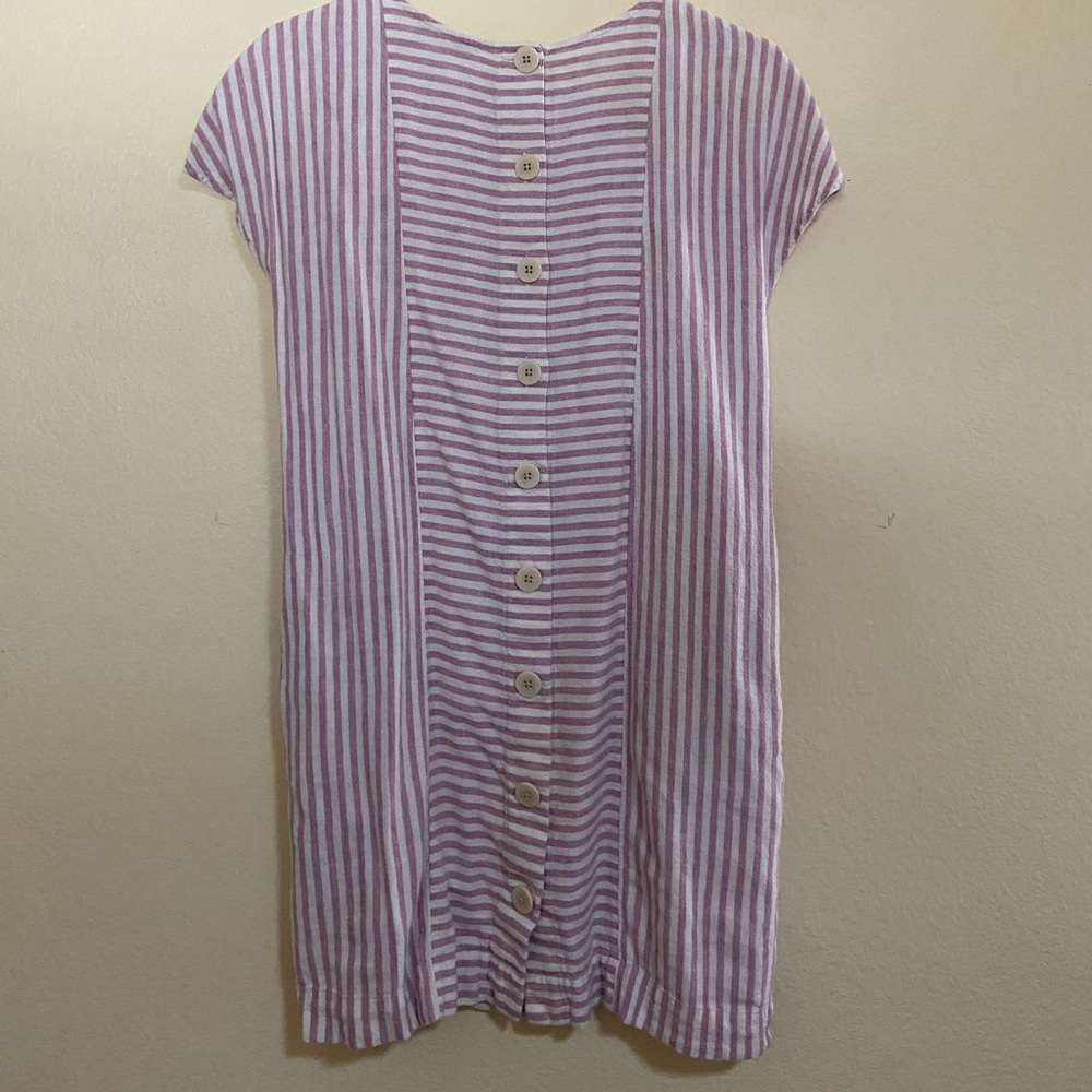 madewell linen dress button back pinkish - Picture 4 of 6
